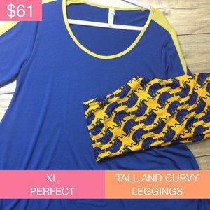 Lularoe XL Perfect T & TC Elephant Leggings Outfit